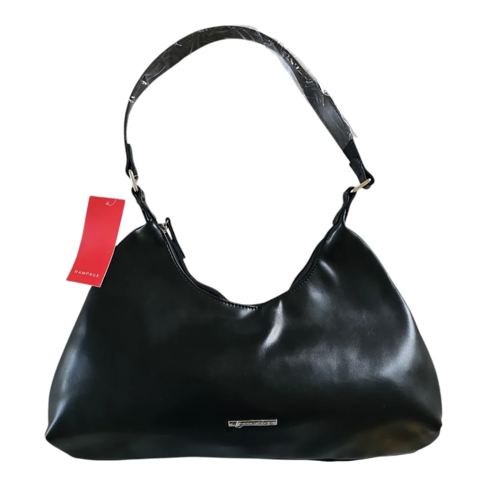 Rampage Black Structured Hobo Classic 90s Style Shoulder Bag NWT